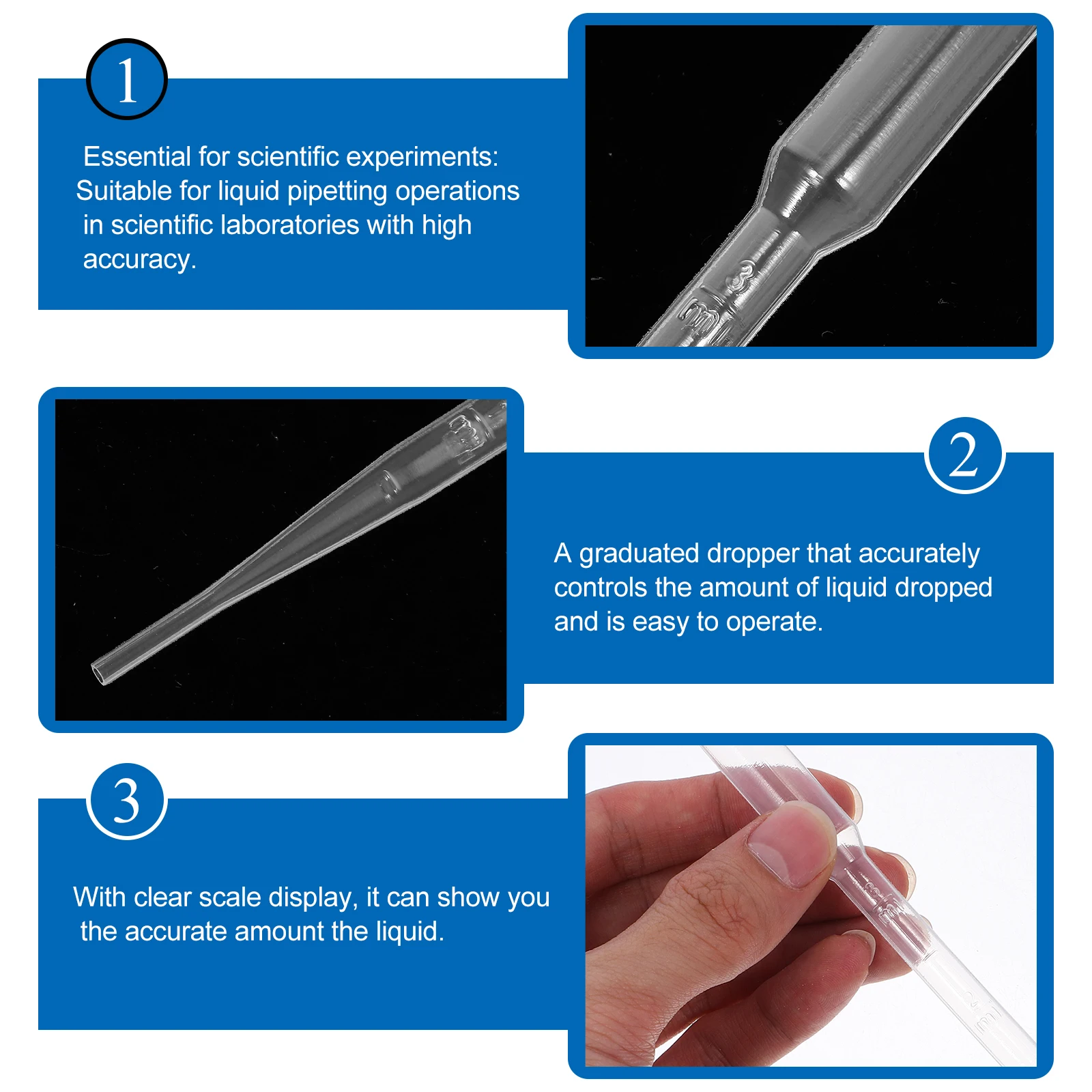 100pcs Clear Scale Dropper 3ML Plastic Pipette Laboratory Droppers Essential Oil Tools Calibrated Handmade Craft