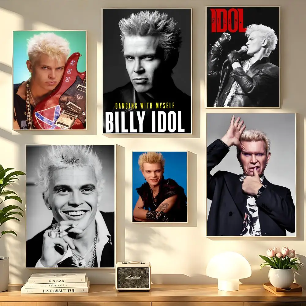 Rock Singer B-Billy I-Idol Poster Decorative Wall Sticker Mural Photo Print for Bedroom Living Room Hallway Home Decor Gift