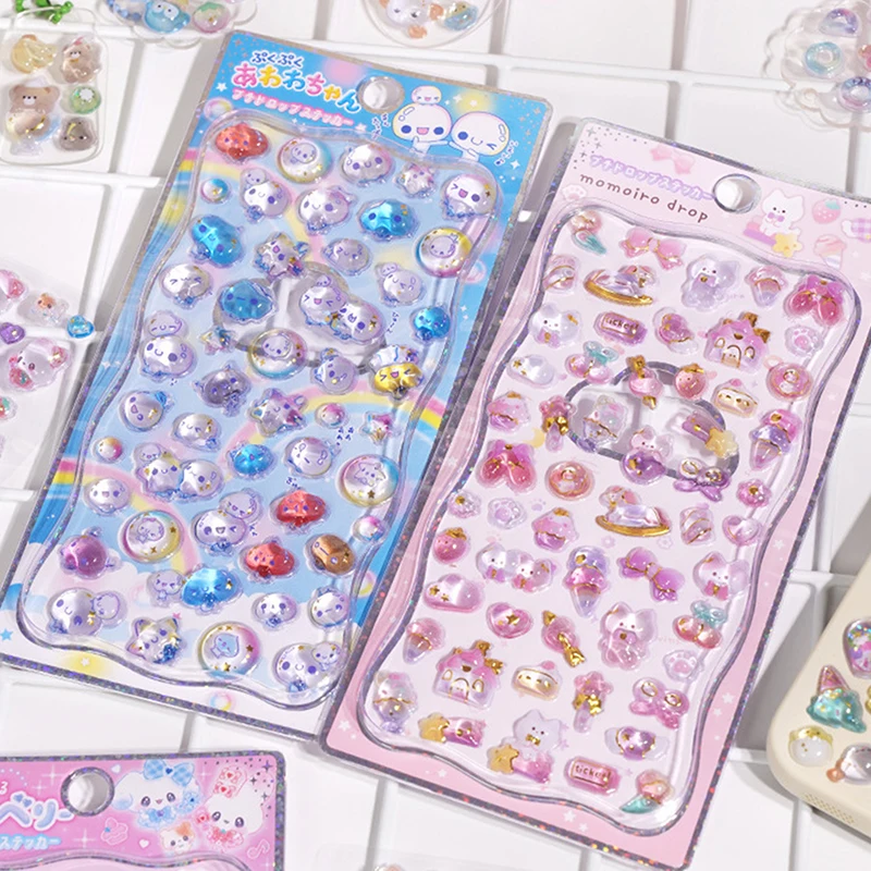 Autocollant décoratif aléatoire en PVC, Animal en relief, pour bouteille d'eau, carnet de notes, Journal, Scrapbooking, décoration de coque de téléphone, 1/3 feuilles