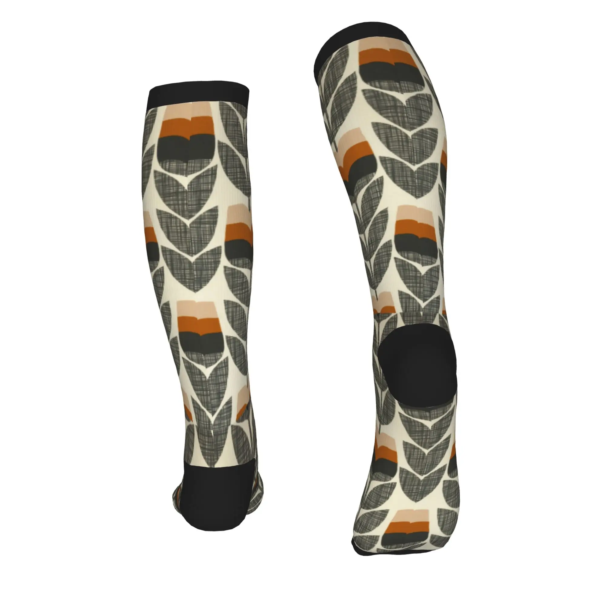 Rose Bud Orange By Orla Kiely Men Women Sports Compression Socks Unisex Kawaii  Spring Summer Autumn Winter Dress Socks - view 3