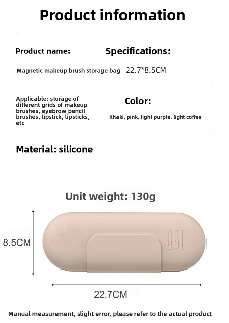 Silikon-Brauen-Federmäppchen, Make-up-Pinsel, Lidschatten-Pinsel, Aufbewahrungsset, staubdicht, einfache tragbare Reisetasche, spezifisch