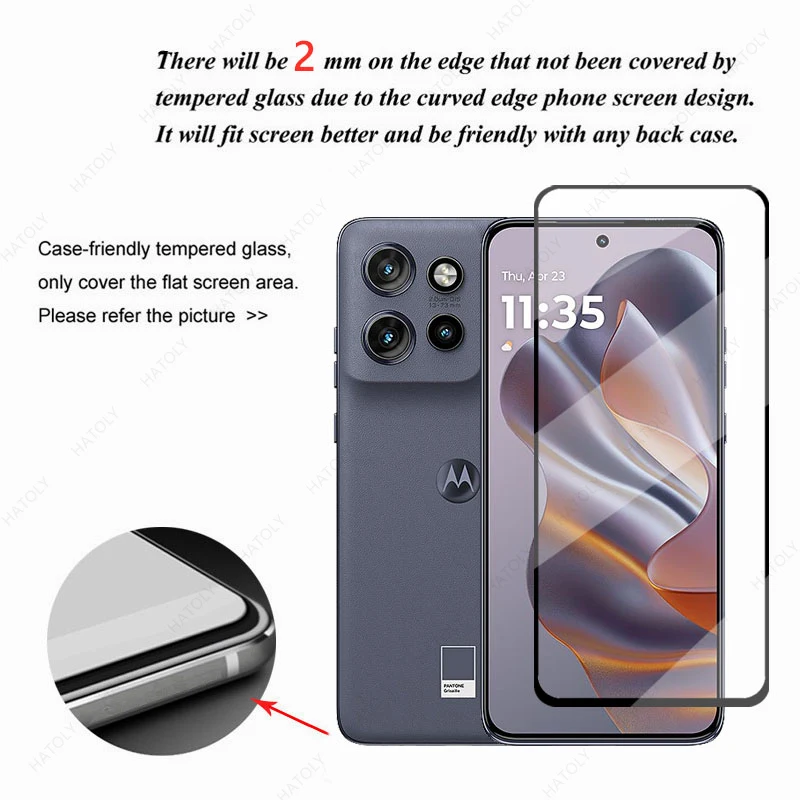 Tempered Glass For Motorola Edge 50 Neo 5G Black Edge Protective Film For Motorola Moto S50 5G Screen Protector Camera Protector