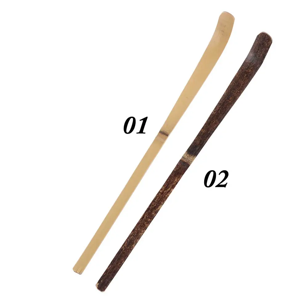 Teaware Spice Gadget Handmade Kitchen Tool Matcha Spoon Black Bamboo Wood Tea Sticks Leaf Spatula
