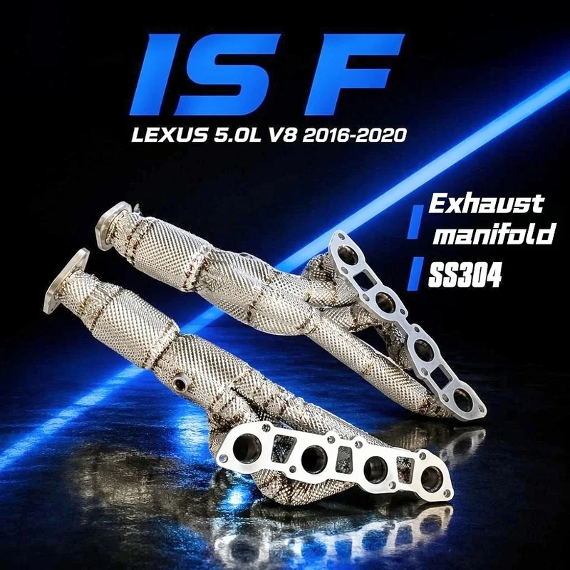 Factory Custom Exhaust Manifold Headers for Lexus ISF 5.0 V8 2016-2020 High-flow SS304 Dumppipe Power Upgrade 100% Matching