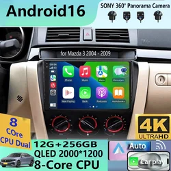 Android 16  video Player Car Radio For Mazda 3 2004 - 2009 2din with BOSE Multimedia Carplay Stereo GPS Head Unit WIFI+4G