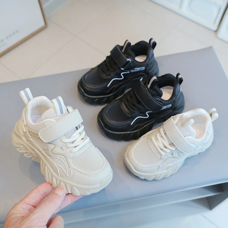 ids Chunky Dad Sneakers Breathable Mesh And Leather Upper With Hook And Loop Closure Non Slip Thick Sole Casual Shoes