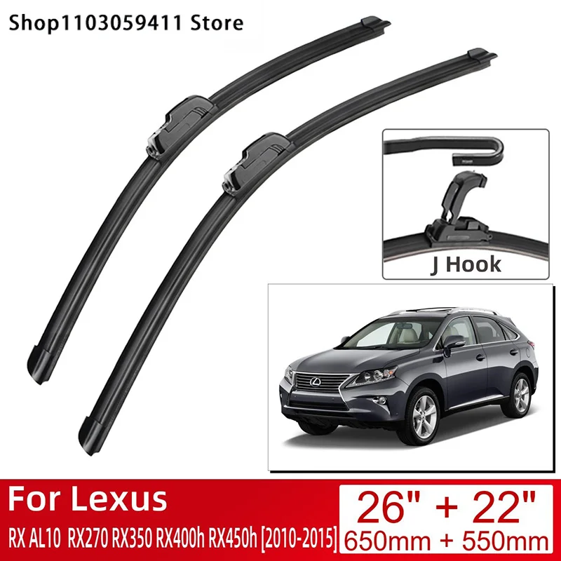 

For Lexus RX AL10 RX270 RX350 RX400h RX450h 2010-2015 26"+22" Car Accessories Front Windscreen Wiper Blade Brushes Wipers U Type