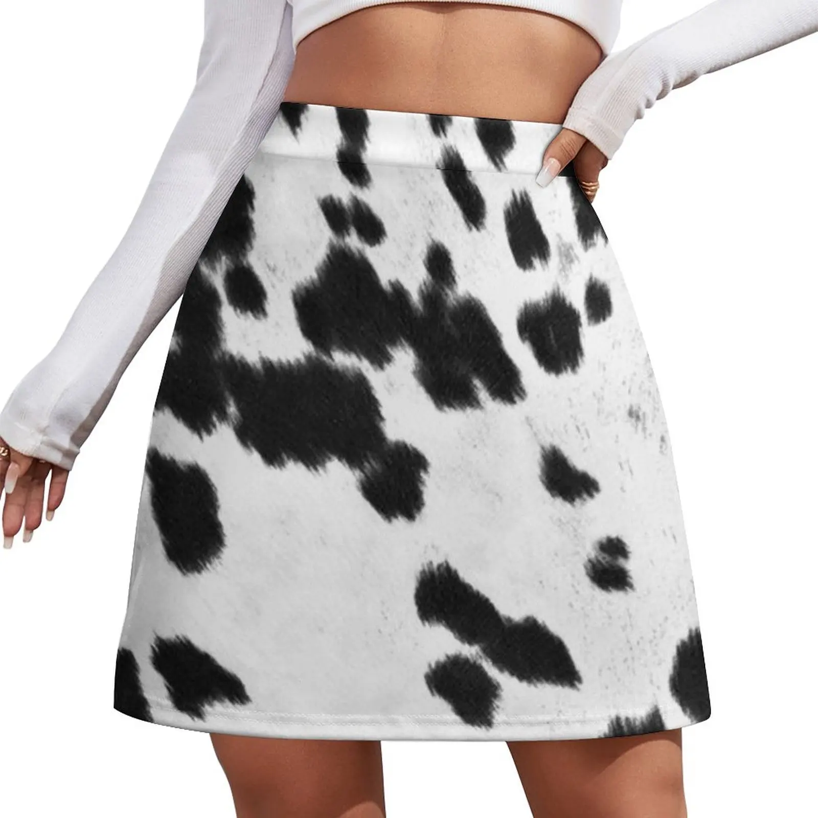 

Faux Cowhide Black and White 3 Mini Skirt Women's summer skirts elegant social women's skirts Kawaii sexy skirt Mini Skirt