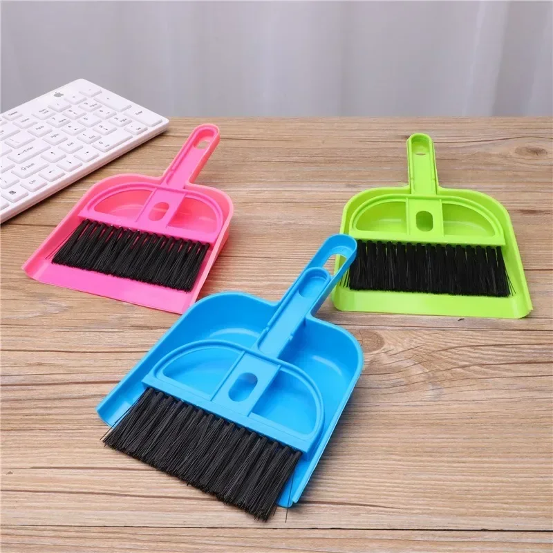 

Small Broom Keyboard Brush Household Mini Dustpan Broom Desktop Creative Cleaning Tool Plastic Set Solid Color Cute Tools