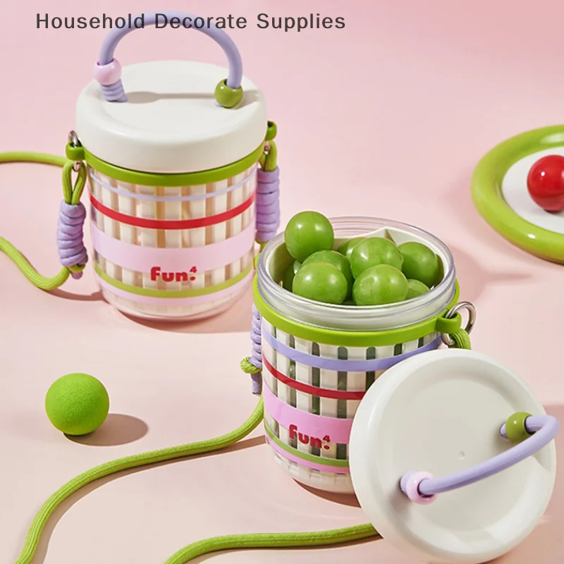 

Double Layer Salad Cup Breakfast Cup With Fork Lanyard Multifunctional Drainage Fruit Box Portable Leakproof Food Container