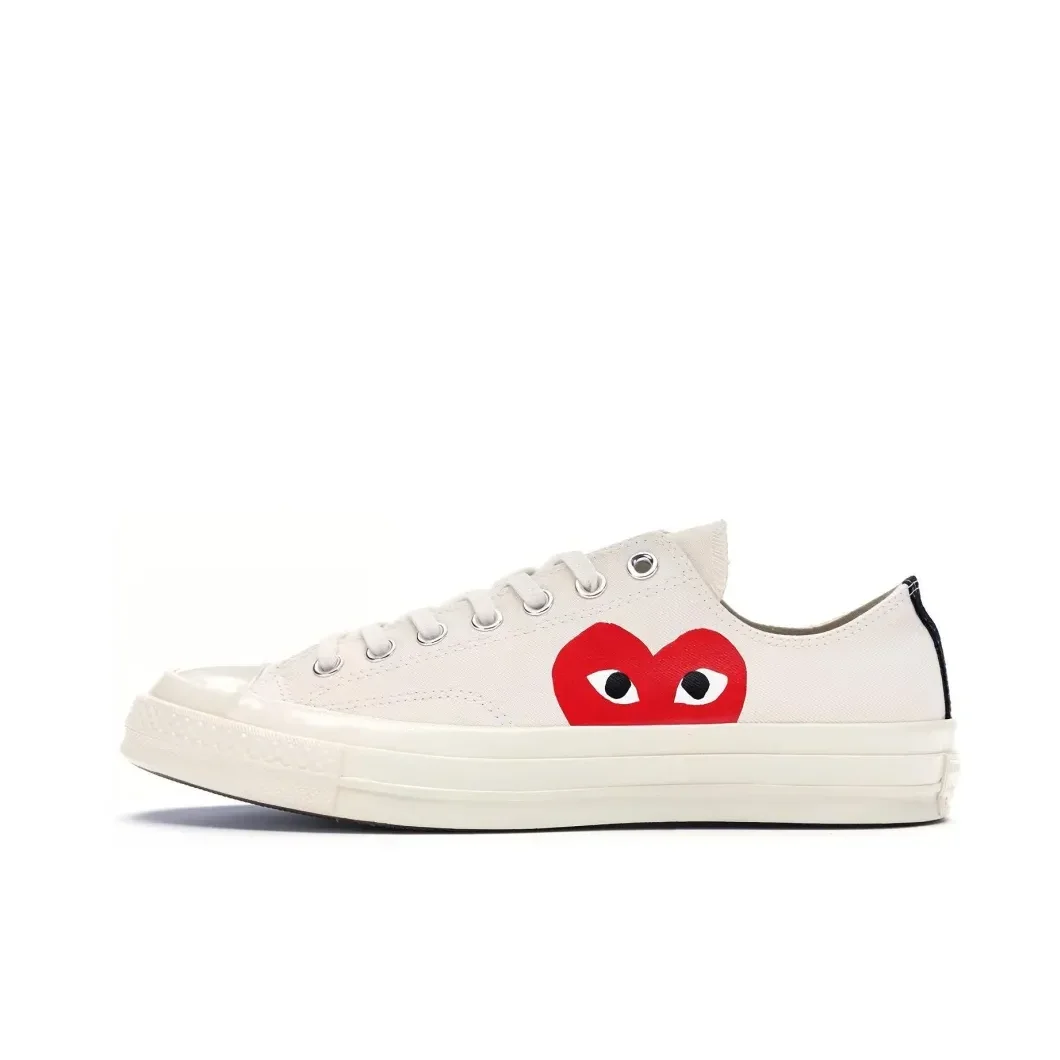 Converse 1970s Chuck Taylor All Star X CDG Low masculino e feminino branco cano baixo sapatos casuais