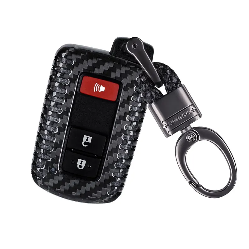 

For Toyota Key Shell, Carbon Fiber Key Fob Cover Case for Toyota Tacoma 2016-2022 4Runner Sequoia RAV4 Tundra Land Cruise