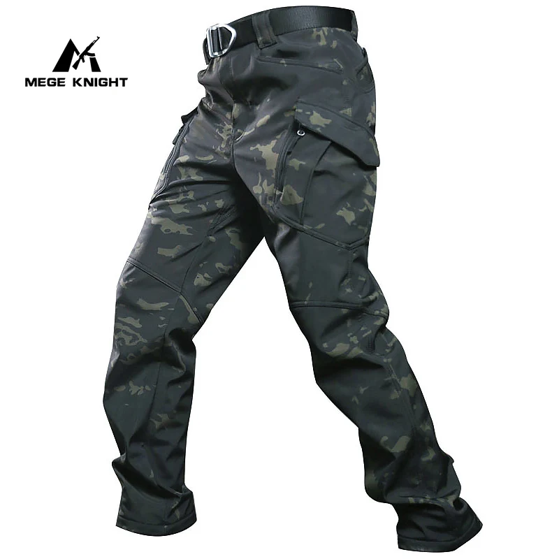 Men Winter Tactical Fleece Pants Trousers Outdoor Hiking Training Soft Joggers