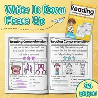 Sentence Writing&Reading Comprehension Workbook :Read–Trace–Write Sentences, Sight Words, Color & Circle, Cut&Paste, Sequencing 6