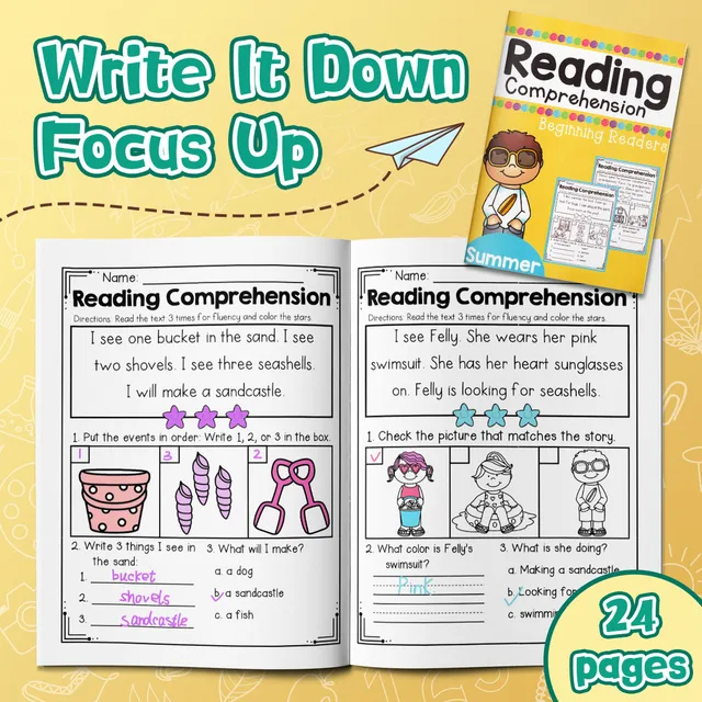 Sentence Writing&Reading Comprehension Workbook :Read–Trace–Write Sentences, Sight Words, Color & Circle, Cut&Paste, Sequencing 6 Sentence Writing&Reading Comprehension Workbook :Read–Trace–Write Sentences, Sight Words, Color & Circle, Cut&Paste, Sequencing 6
