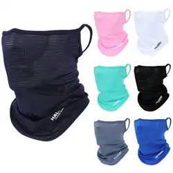 Fashion Summer Bike Mask Scarf Breathable Ice Silk Full Face Mask Windproof Dustproof Solid Color Sun UV Protectio Outdoor Sport