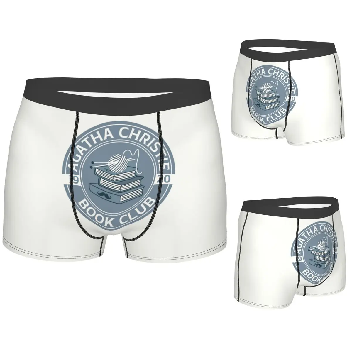 

Boxer Underpants Shorts Agatha Christie Book Club Panties Male Ventilate Underwear for Homme Man Boyfriend Gift
