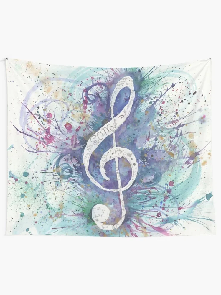 Treble Clef Splash Tapestry Home Decoration Decoration Room Home Decor Accessories Aesthetics For Room Tapestry