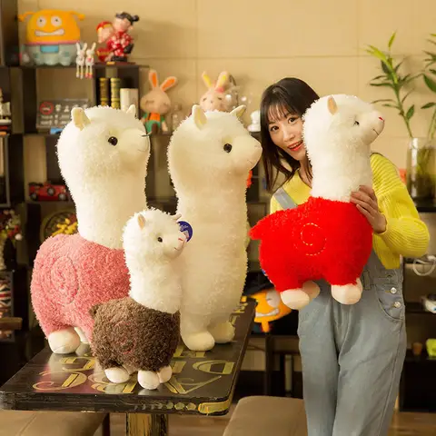 80cm Lovely Alpaca Plush Toy Japanese Alpaca Soft Stuffed Cute Sheep Llama Animal Dolls Sleep Pillow Home Bed Decor Gift