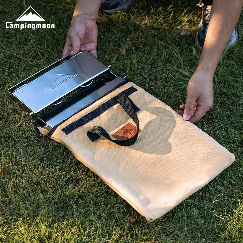 

CAMPINGMOON MS-1018S Портативная ветрозащитная подставка для плиты из нержавеющей стали, кронштейн для гриля, большая несущая подставка для плиты