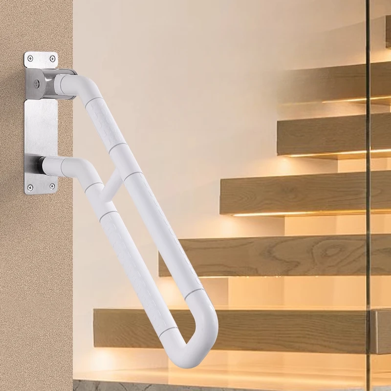 135° Folding Barrier-free Stainless Steel Toilet Safety Guards Wall Mounted Decorative for Elderly Handrail Handle Grab Rail