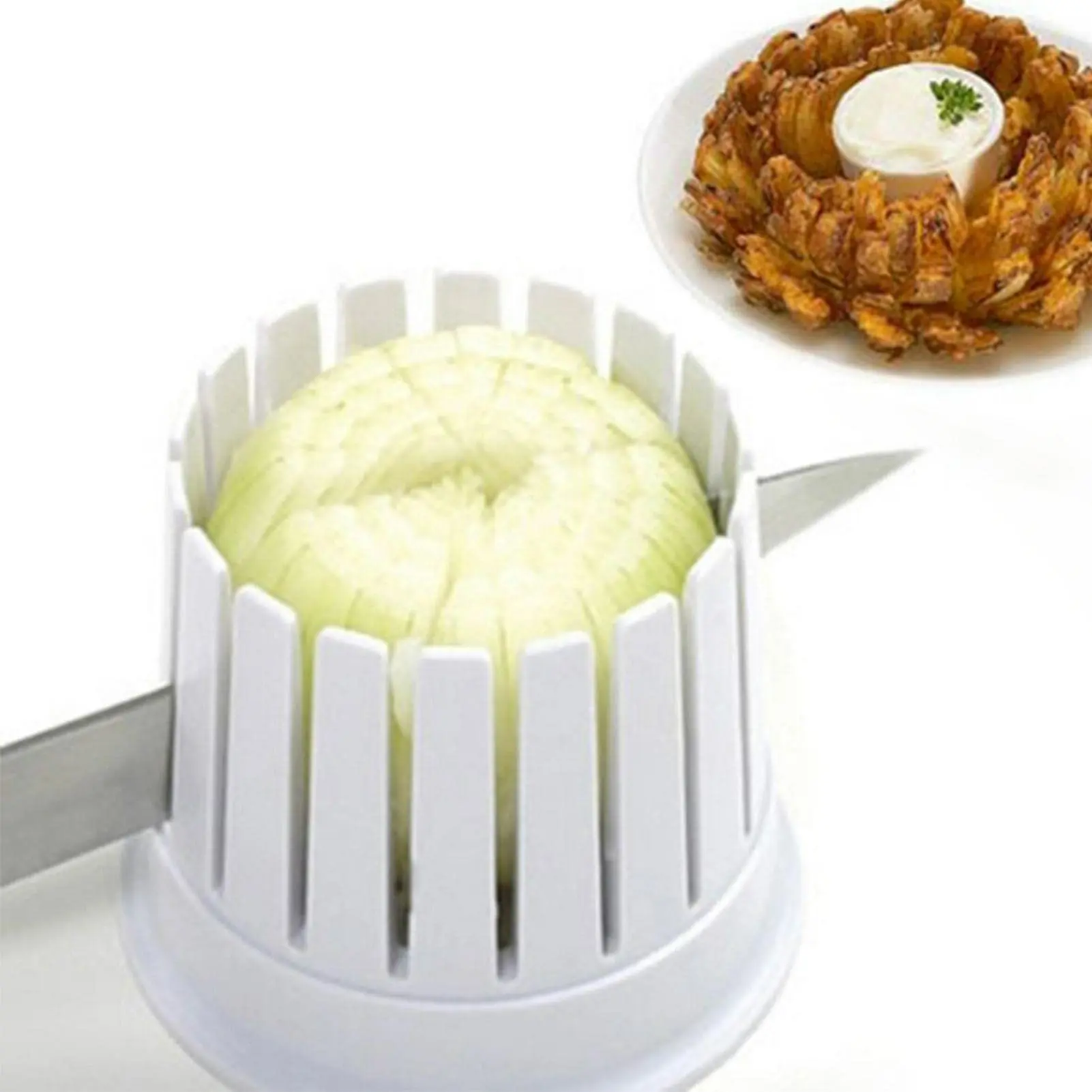 New Onion Slicer Onion Flowers Cut Flower Plastic Mould Home Kitchen Gadget Small and Convenient Onion Cutting Artifact