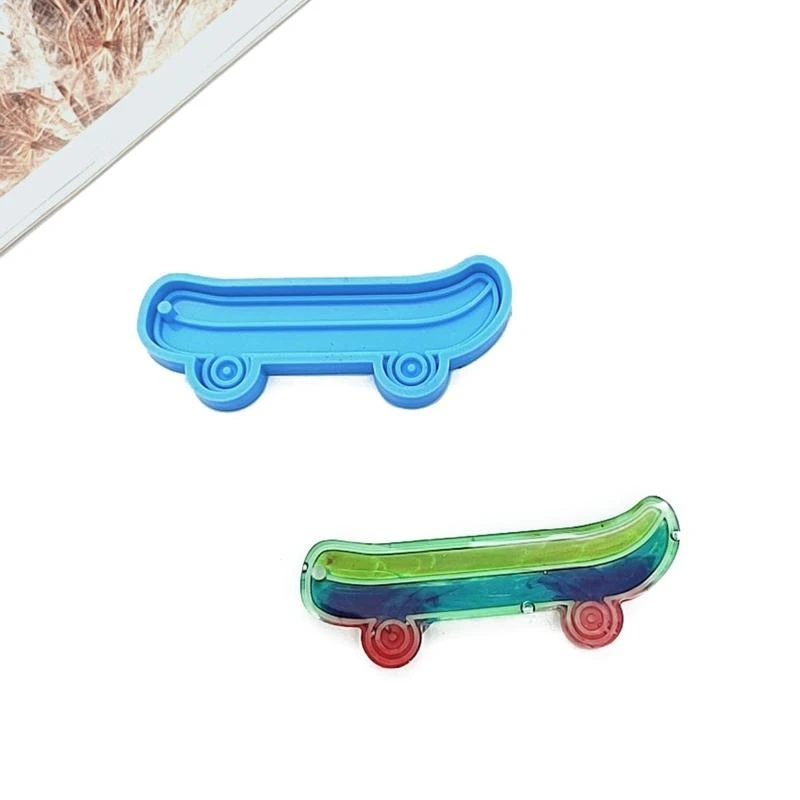 Silicone Resin Keychain Mold Skateboard for Key Chain Mold Epoxy Resin Casting M