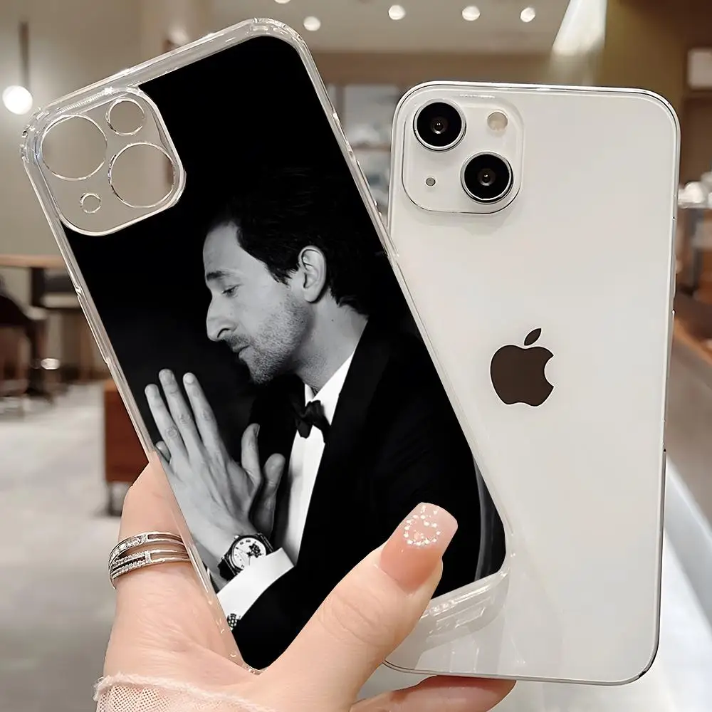 handsome boy Adrien Brody Phone Case for iphone 15 11 Pro Max 12 Mini 13 14 Xr Xs 6 6s 8 7 Plus luxury transparent Soft Cover