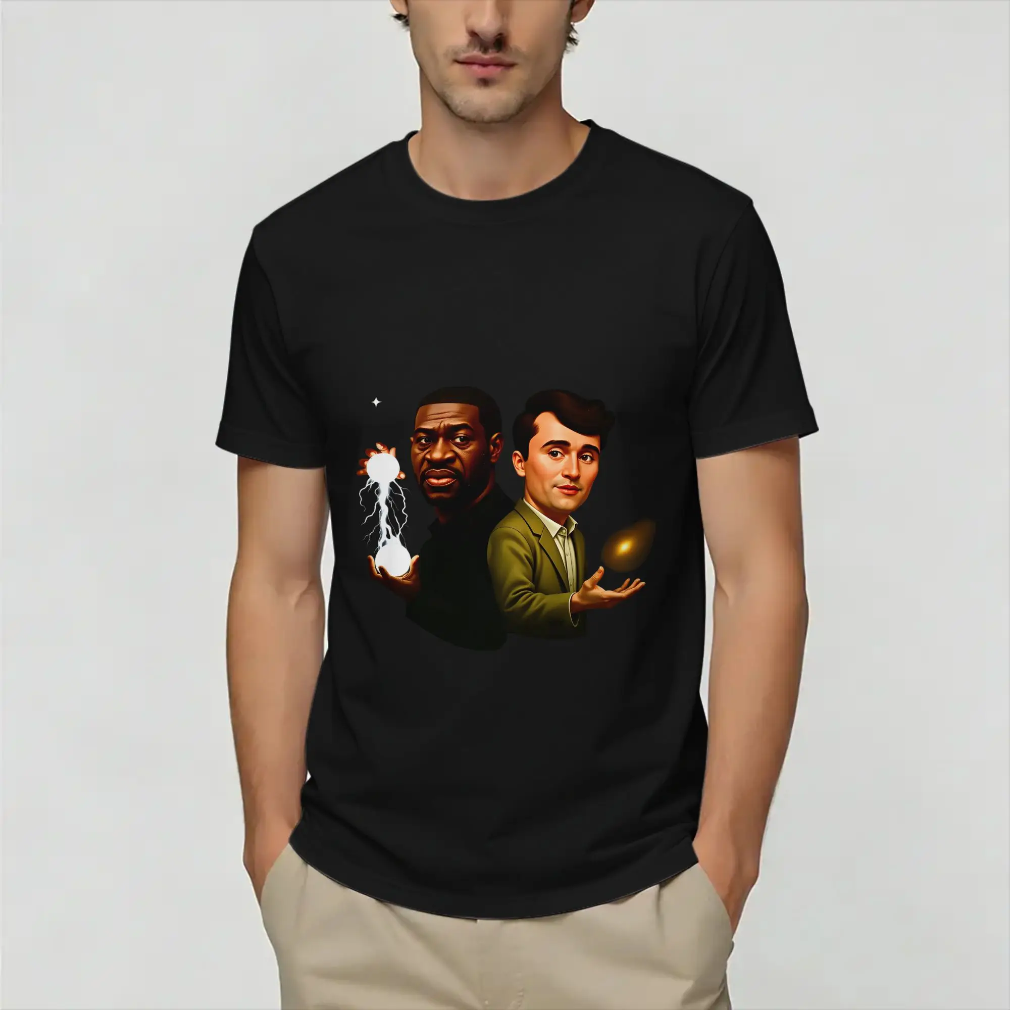 George Floyd & Charlie Kirk T-Shirt Summer  Novelty T-Shirts Couple 100 Cotton  4XL 5XL 6XL Tees Short Sleeves Y2K Funny Tops