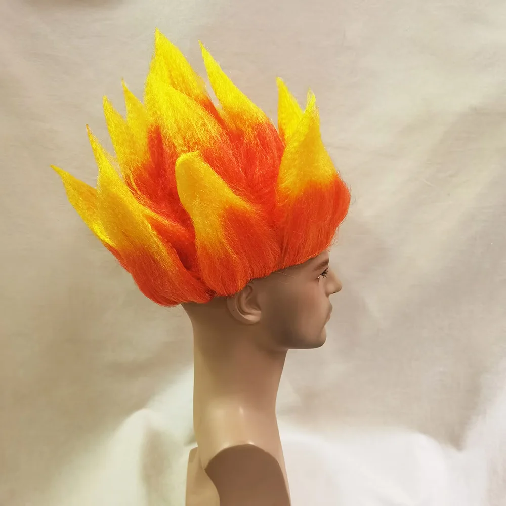 Anger Wig Flame Fire Wig Short Red wig Red Ombre Wig for Men Women Cosplay Halloween Costume Red Wigs for Cosplay Par