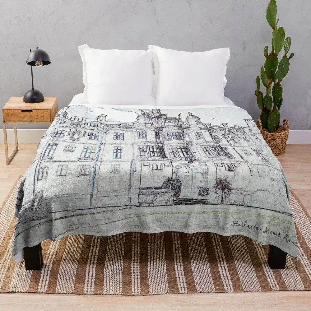 

Harlaxton Manor Throw Blanket Vintage Decorative Sofa For Sofa Thin funny gift Blankets