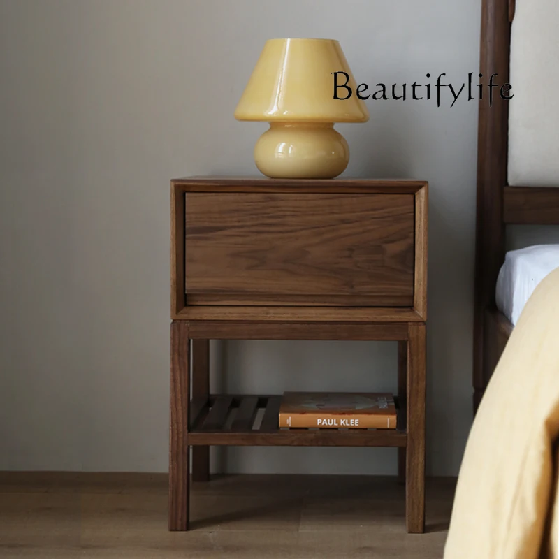 

Nordic Solid Wood Antique Bedside Table Household Minimalist Storage Cabinet