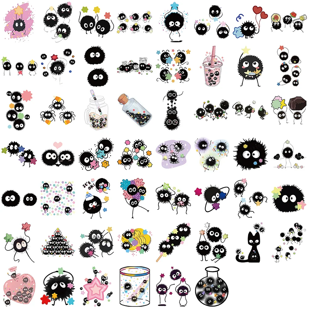 54pcs Cartoon Cute Little Briquettes Graffiti Stickers PVC Material Children Daily Toys Scrapbook Waterproof Party Gift Stickers