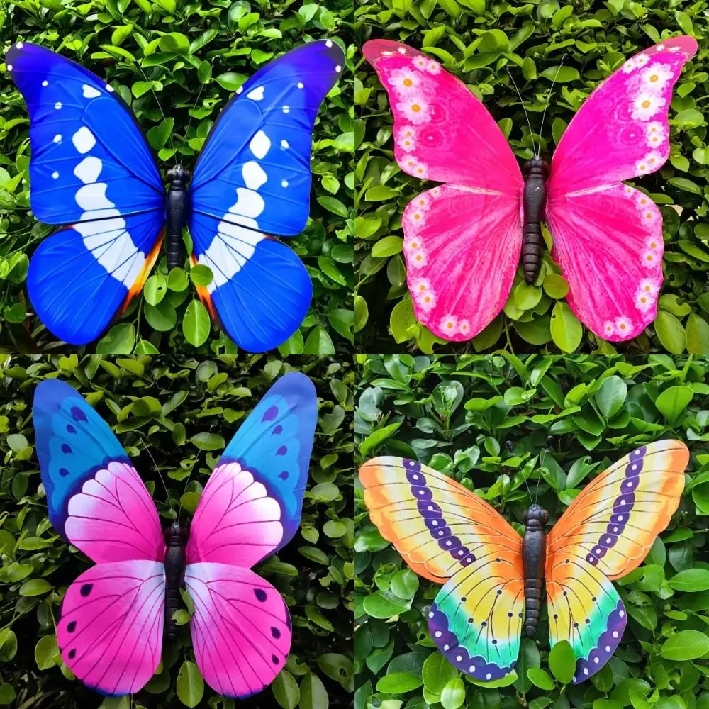 Creative Random Color Big Butterfly Lifelike 3D Garden Statues Yard Bonsai Ornaments Butterfly Statue Home