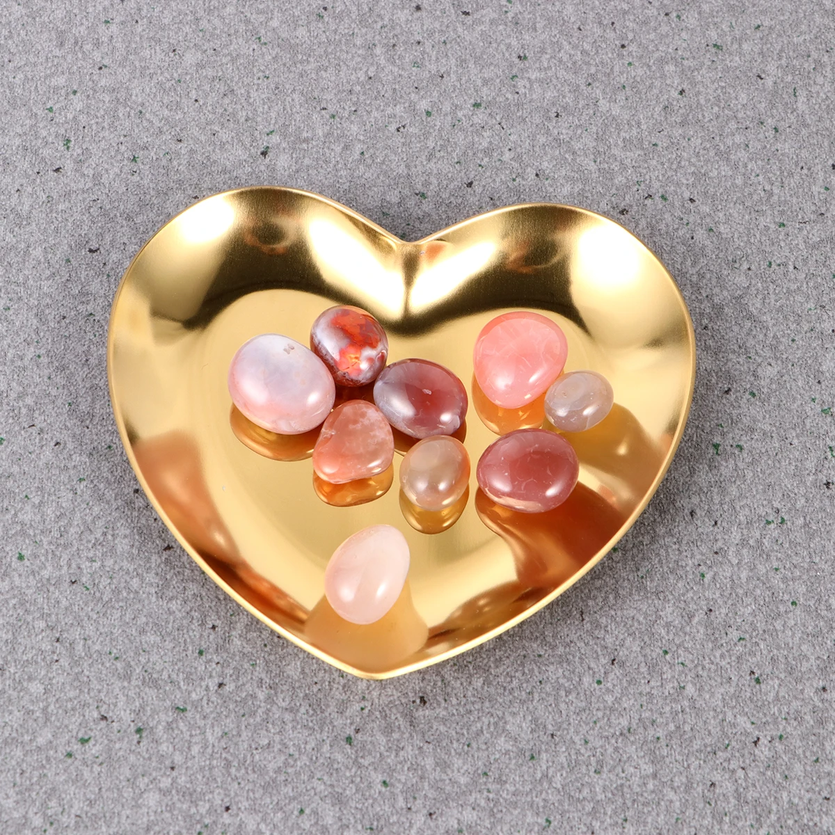 

Love Shaped Jewelry Tray Stainless Steel ganizer Golden Finish Women Gifts Wedding Birthday Home Decor Ring Holder Dishes