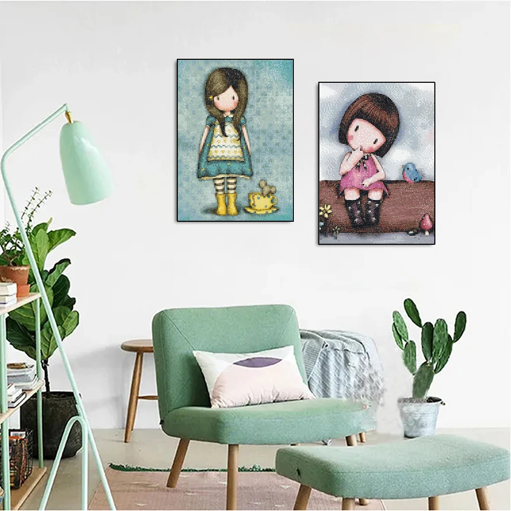 5D Diamond Painting Cartoon Girl Princess DIY Mosaic Picture Art Hobby Diamond Embroidery Cross Stitch Suit Home Decoration