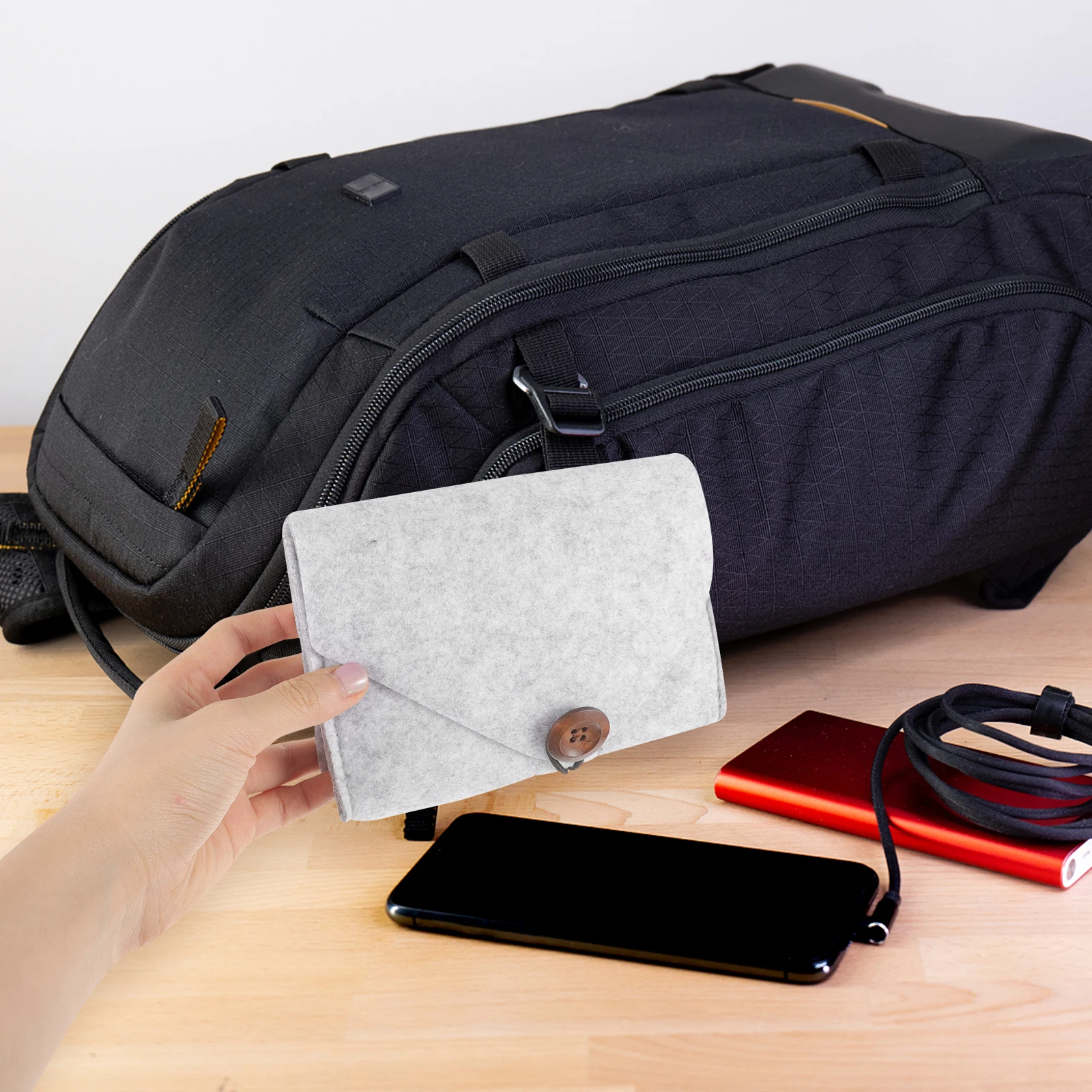 

Portable Travel Electronic Organizer Bag Power Bank Storage Pouch Earphones Cable Holder Lightweight Durable Carrying