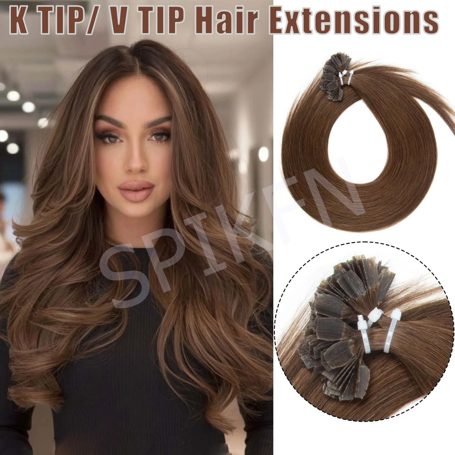 50Pcs 30G/Pack K Tip Human Hair Extensions For woman Itip I TIP U TIP Real Remy Huamn Hair Extensions Brown black Blonde Wig
