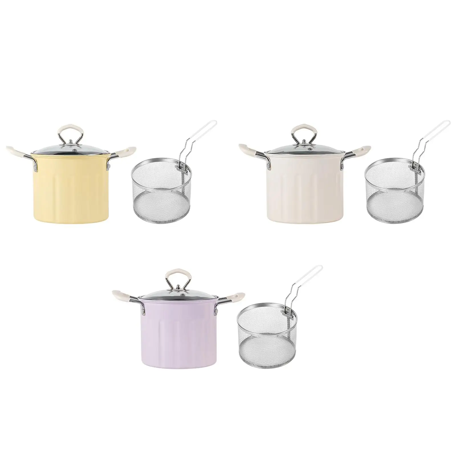 

Multipurpose Deep Fryer Pot with Strainer Kitchen Japanese Tempura Frying Pot