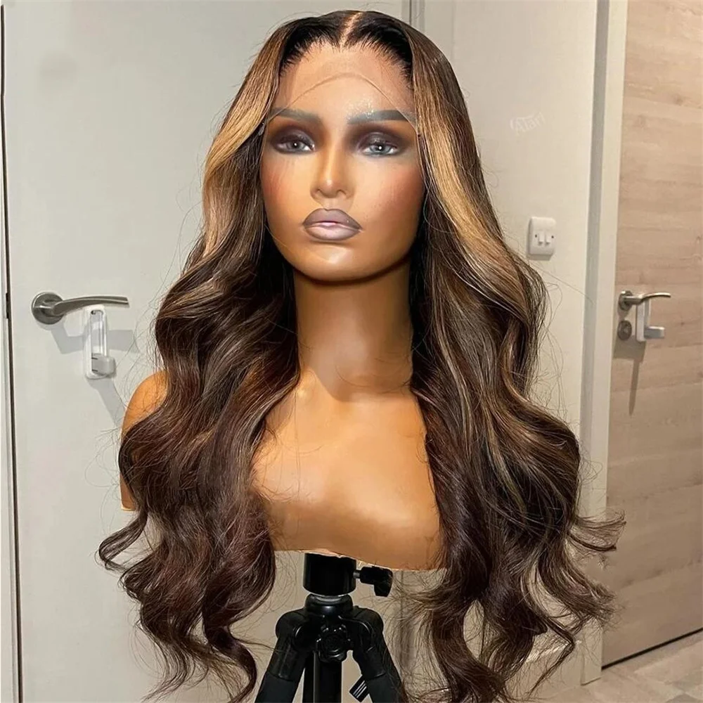 Body Wave 26Inch Preplucked Highlight Blond 5x5 Silk Base Glueless  Jewish Human Hair Wig Baby Hair HD Lace European Hair