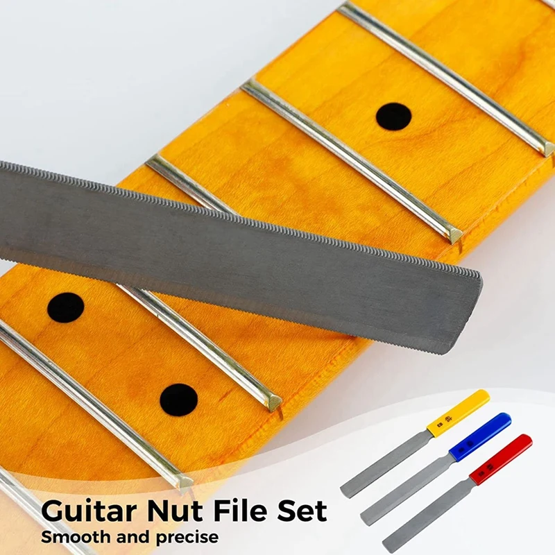 Bass Nut File Set, Carbon Steel Guitar Fret File, Guitar Repairing And Instrument Modifying Tools For Guitars