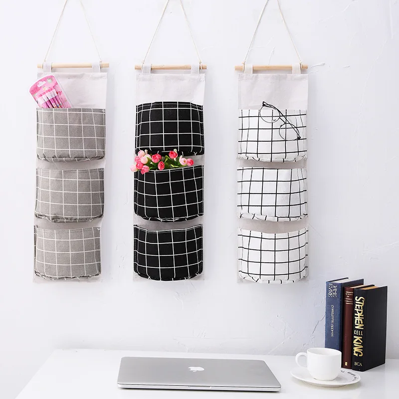 Wall Hanging Basket Organizer Linen Storage Basket For Toys Cosmetic Closet Storage Organizers Laundry Basket Desk Organizer