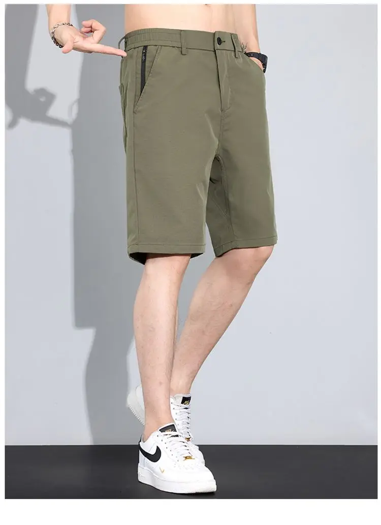 2026 Marken-Kleidung Shorts für Herren im Sommer Dünne Gerade Geschnittene Lässige Fünf-Viertel-Hosen Herren Lose Eisseiden-Sportshorts – Detail 5