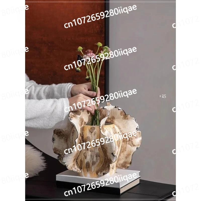 

Цветочная композиция, креативное украшение для дома, элитная художественная цветочная посуда, окрашенная керамическая ваза, орнамент для гостиной