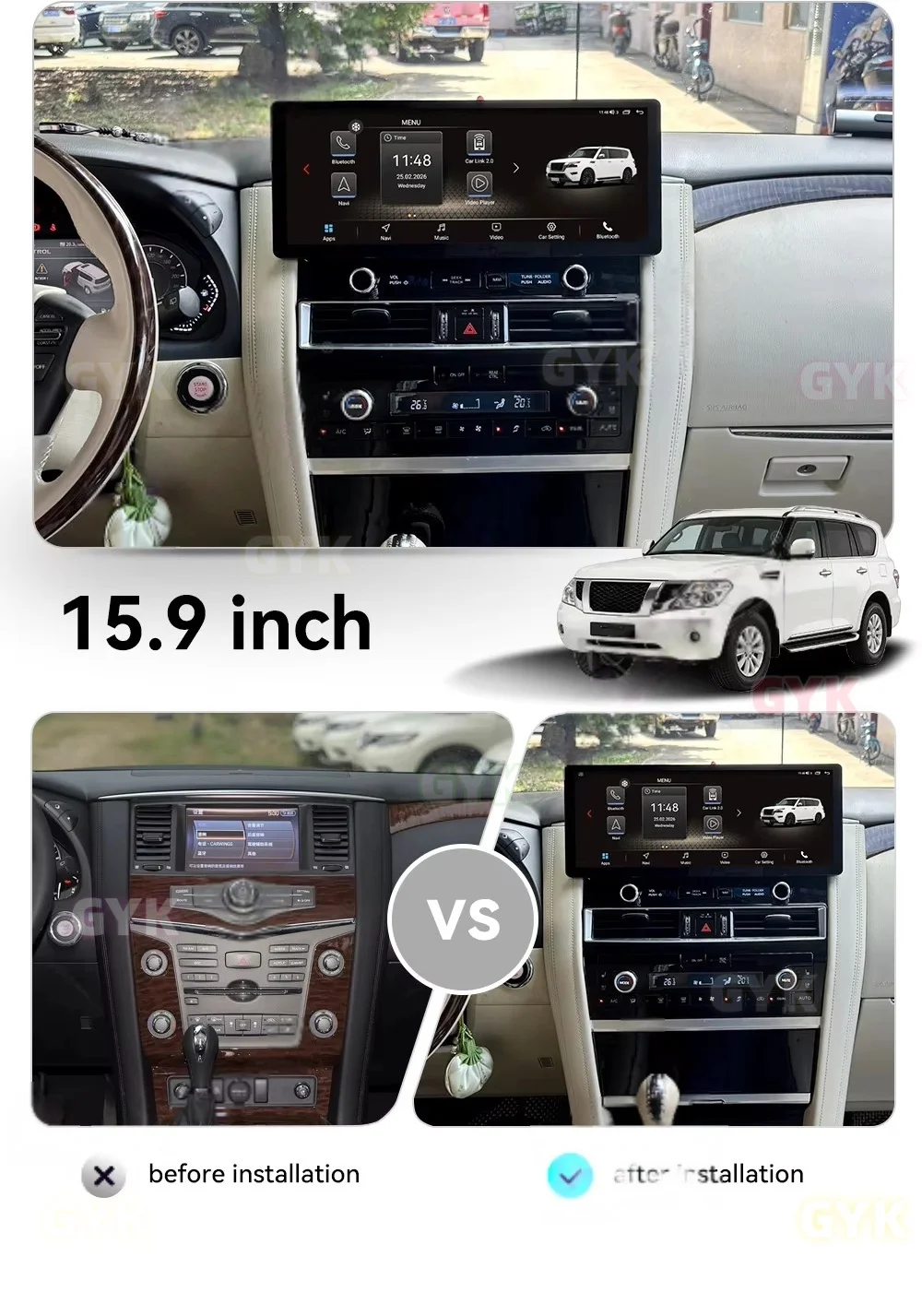 Touch Screen Car Radio For Nissan Patrol 2012-2025 Android CarPlay GPS Automotive Multimedia Auto Radio Stereo Receiver Head Uni