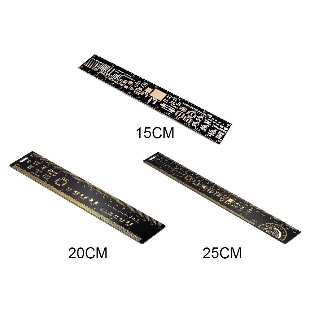 15cm 20cm 25cm PCB Ruler Multifunctional Engineers Ruler Resistor Capacitor Chip IC SMD Diode Transistor Measuring Tool