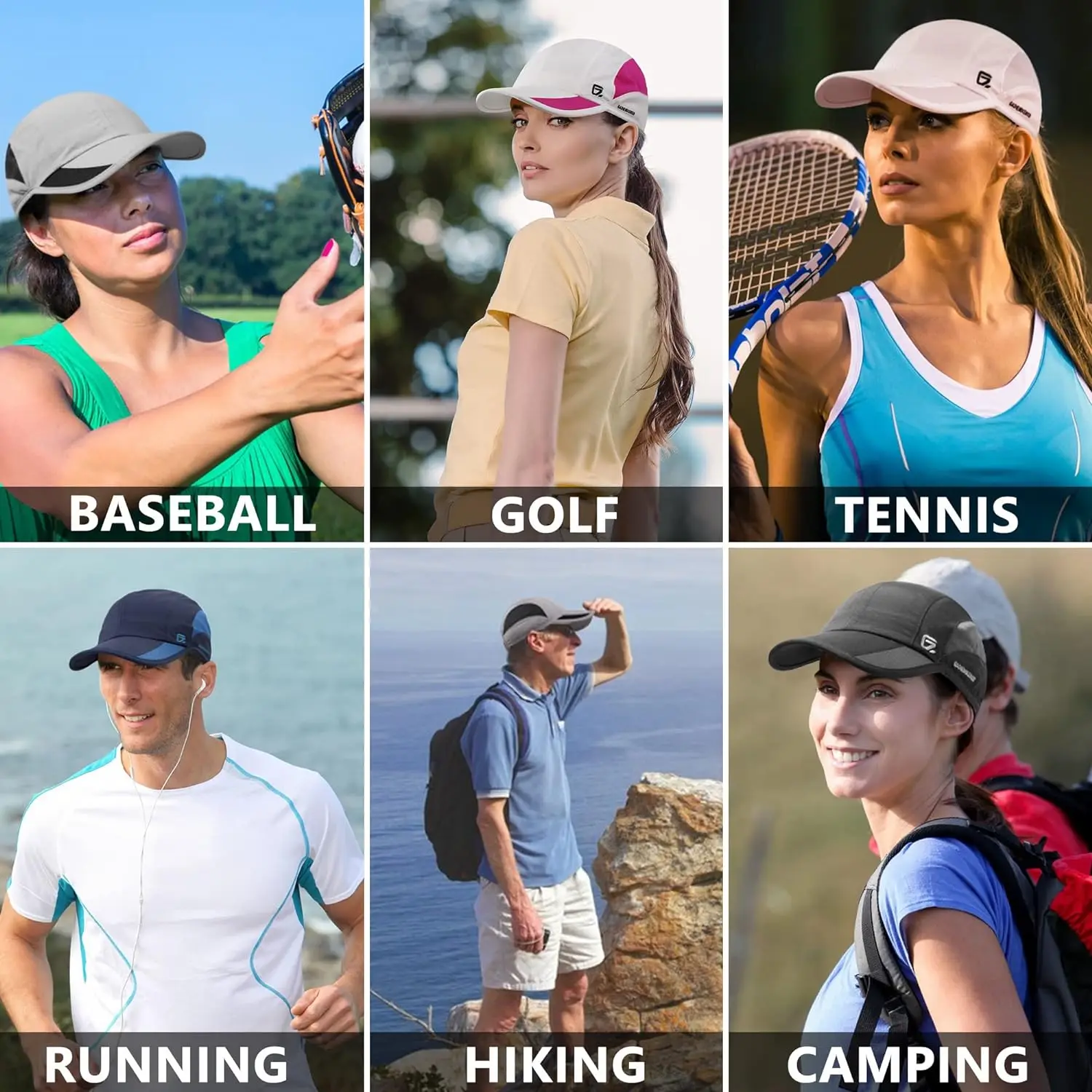 GADIEMKENSD Summer For Men Sports Running Sweat Baseball Cap Male Golf Quick Dry Women Solid Snapback Mesh Hat Visor Hat