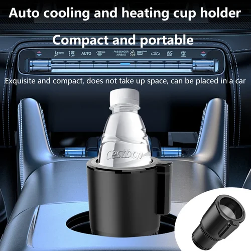 Taza de refrigeración para calefacción de coche, 12V y 24V, 36W, 2 en 1, calentador de tazas para oficina y coche, soporte para taza inteligente, refrigerador para bebidas