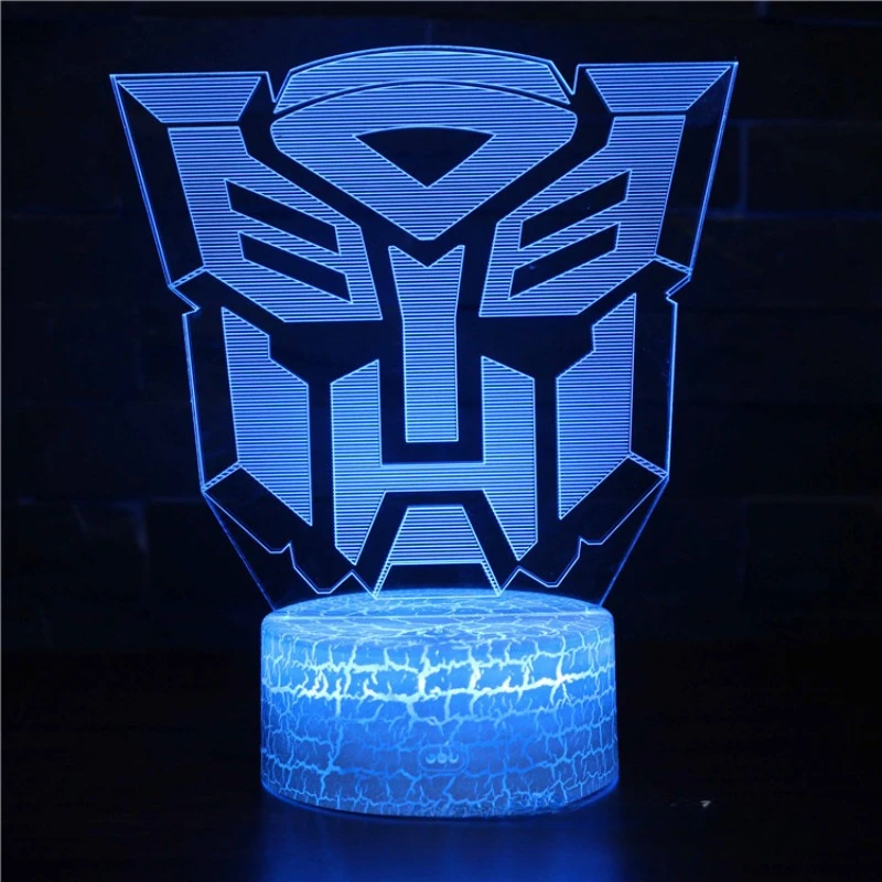 Transformers การ์ตูน Night Light 3D ตกแต่งห้องนอน LED Light ห้องนอน Deco Optimus Prime เด็กของขวัญวันเกิดของเล่น
