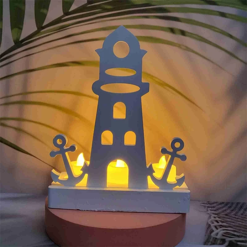 Lighthouse Boat Anchor Insert Silicone Mold DIY Candle Table Decoration Crystal Resin Epoxy Mold Home Decoration Storage